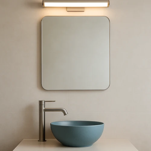 Altura para colocar el lavabo, el espejo y la grifería del baño