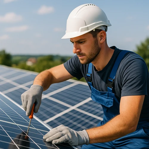Profesional instalador de panel solar